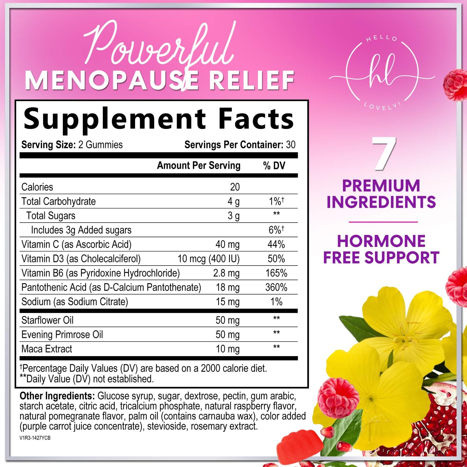 Menopause Supplements for Women - Complete Natural Mild Hot Flashes & Night Sweats Support, Multi Benefit Menopause Relief Gummy, Support for Balance & Energy, Gluten-Free & Non-GMO - 60 Gummies Hello Lovely! buy australia supplements