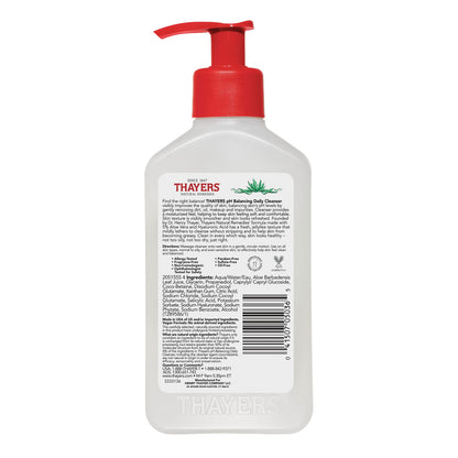 THAYERS pH Balancing Daily Cleanser, Face Wash with Aloe Vera, Gentle and Hydrating Skin Care for Dry, Oily, or Acne Prone Skin, 8 FL Oz. THAYERS