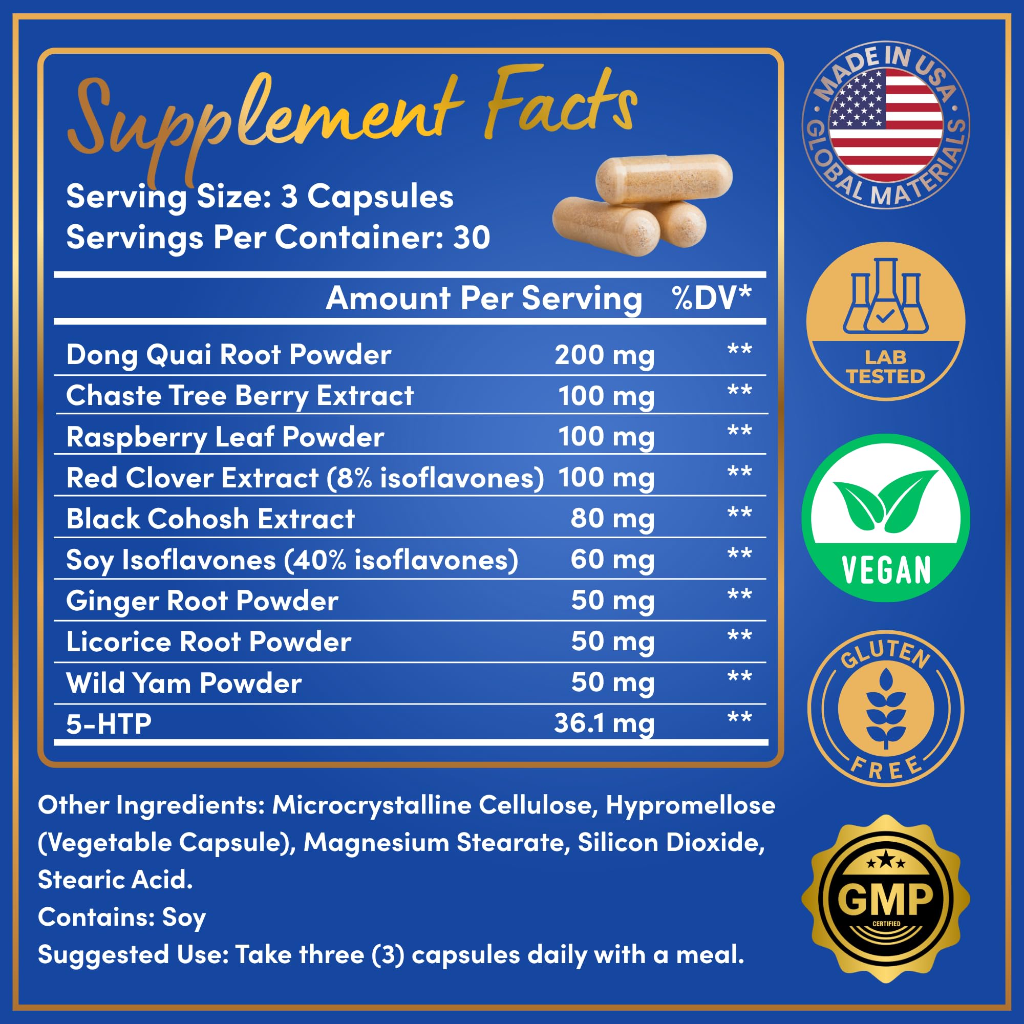 Menopause Supplements for Women - 5-HTP, Dong Quai, Black Cohosh for Menopause Hot Flashes, Night Sweats Relief Support - Womens Pre Meno Premenopausal Perimenopause Supplement - 90 Caps WINDSOR BOTANICALS buy australia supplements