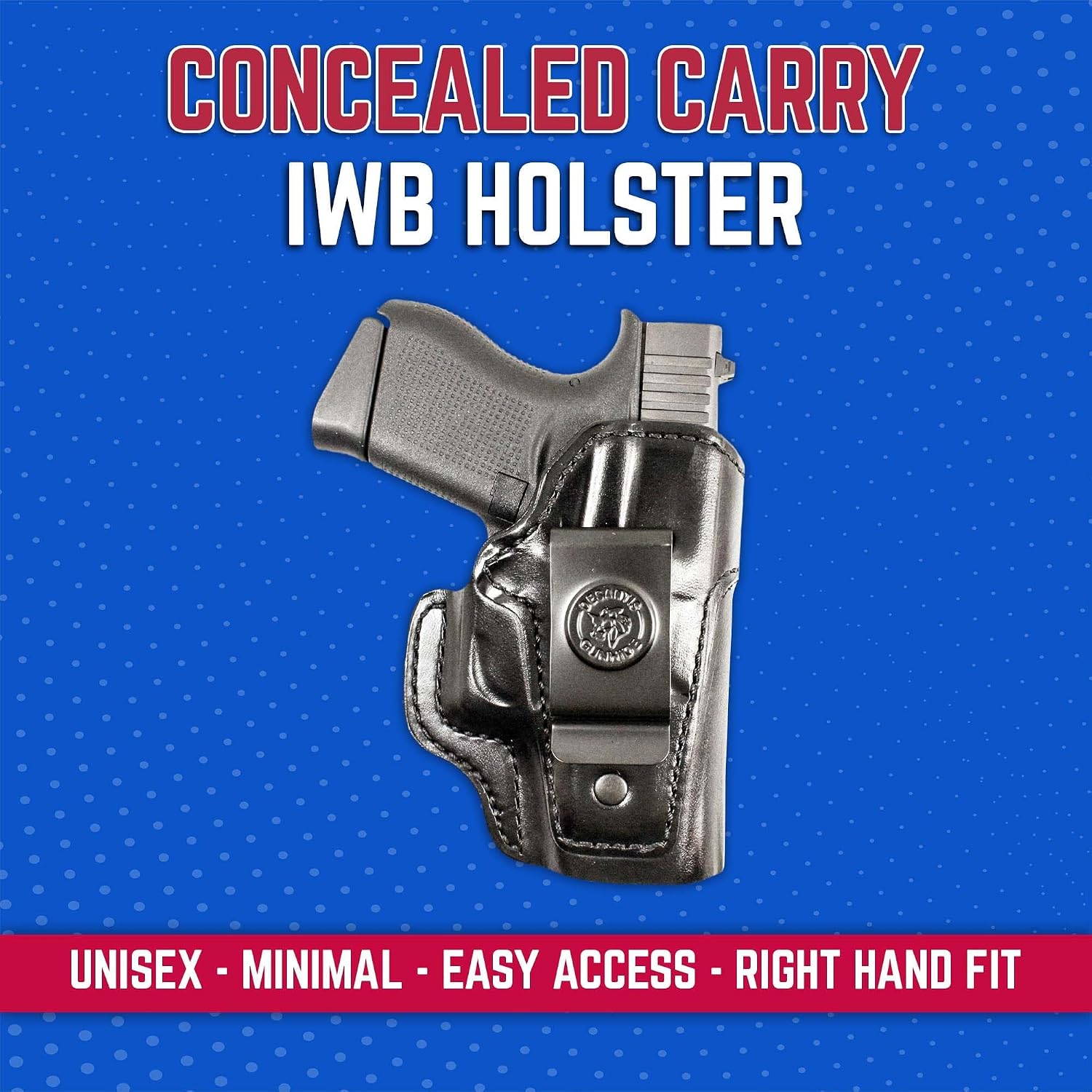 DeSantis Inside Heat IWB Holster - Concealed Carry Gun Holster, Leather Holster IWB for Pistols, Compatible with the GLOCK 43, 43X - Right Hand Draw, Black Gsupps Australia