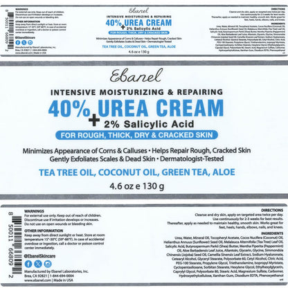 Ebanel Bundle of 40% Urea Cream 4.6 Oz, and Exfoliating Face Scrub Peeling Gel 4.12 Oz Ebanel buy supplements Au