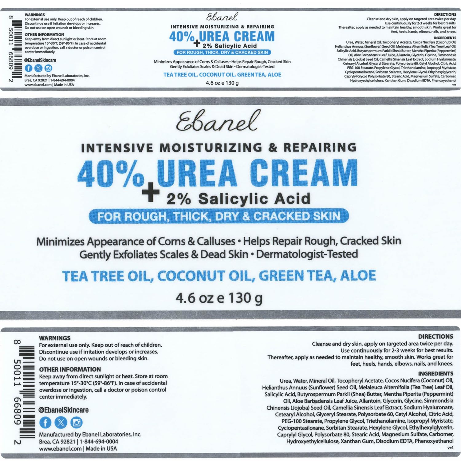Ebanel Bundle of 40% Urea Cream 3-Pack and Callus Remover Gel Ebanel buy australia supplements