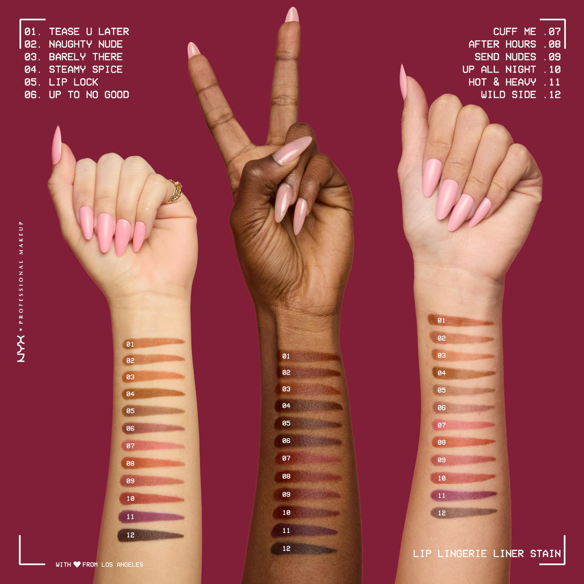 NYX PROFESSIONAL MAKEUP Lip Lingerie Liner Stain, Seamless Make Up with All-Day Stain, Waterproof Lip Stain Finish - Cuff Me NYX PROFESSIONAL MAKEUP