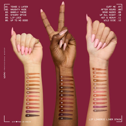 NYX PROFESSIONAL MAKEUP Lip Lingerie Liner Stain, Seamless Make Up with All-Day Stain, Waterproof Lip Stain Finish - Cuff Me NYX PROFESSIONAL MAKEUP