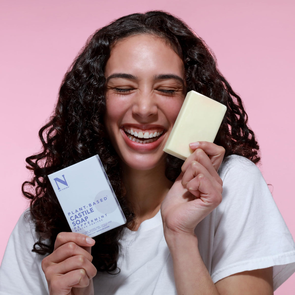 Dr. Natural Castile Bar Soap - Multipurpose Soap Bar with Anti-Acne Properties - for Face, Body, Hair - Sensitive Skin Body Wash - Peppermint - 2 pcs Dr. Natural