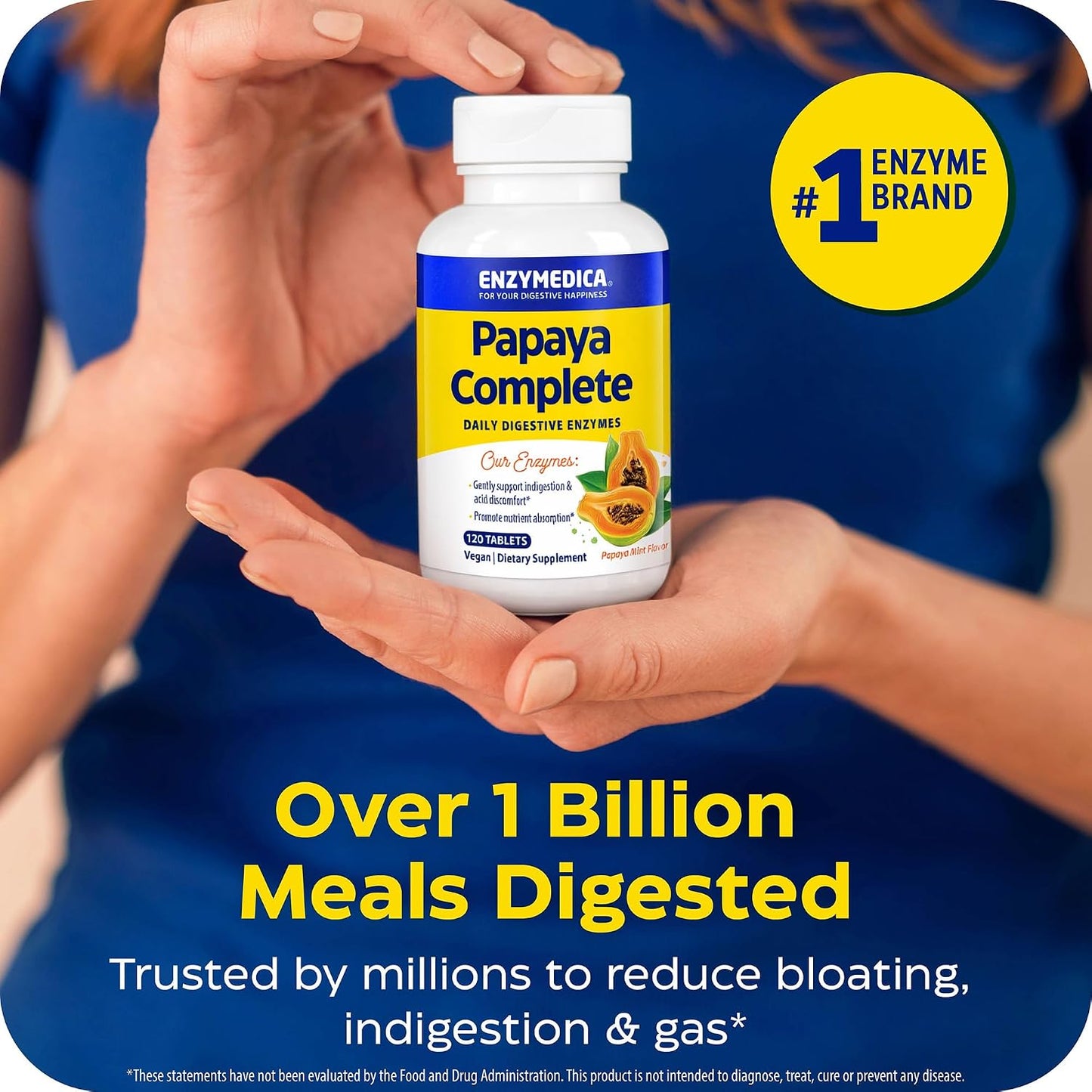 Enzymedica Papaya Complete - Papaya Enzymes Chewable, Digestive Enzyme Supplement for Women and Men, Digestion & Gut Health Support, High Potency Bromelain & Papain, Vegan, Gluten Free - 120 Tablets Gsupps Australia