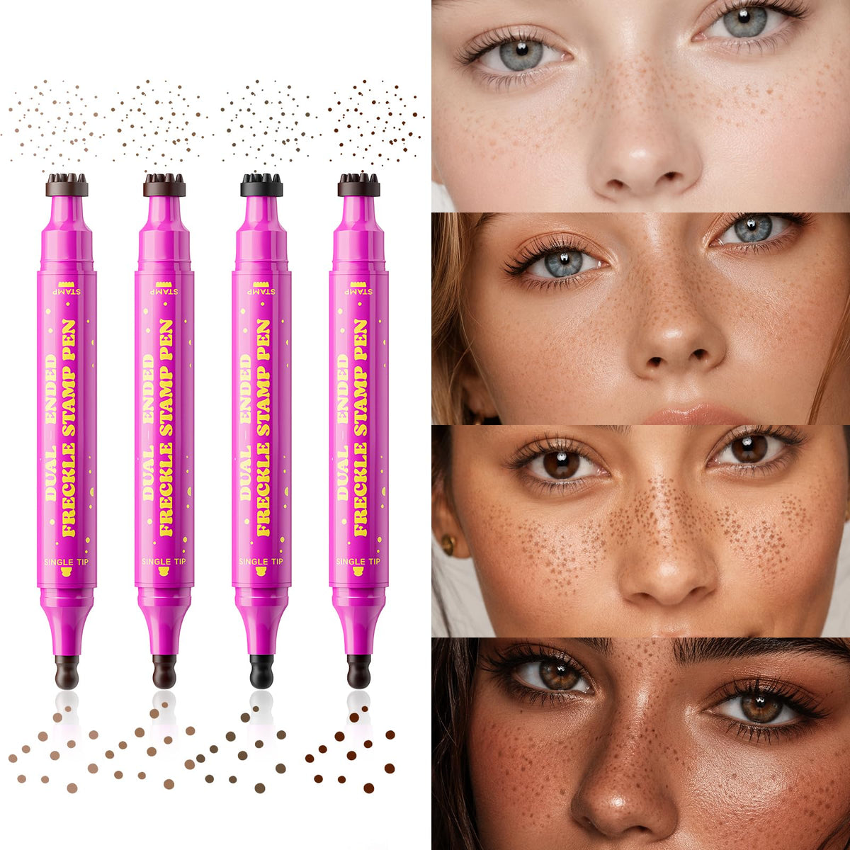 Dual-Ended Freckle Stamp Pen,Sponge Stamp & Precision Tip,02 Mousy Brown Jolilab
