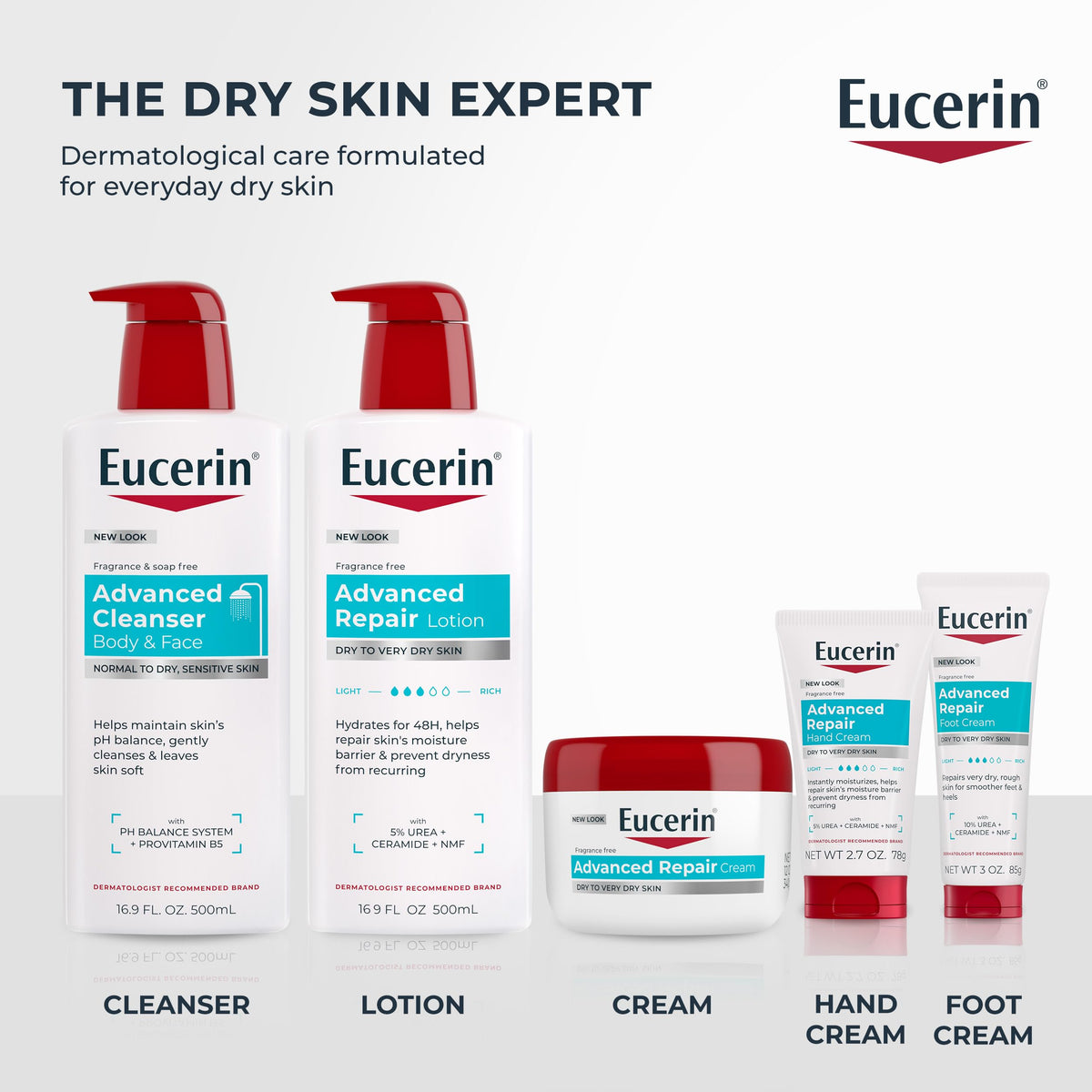 Eucerin Advanced Repair Body and Face Cleanser, 16.9 FL OZ Eucerin