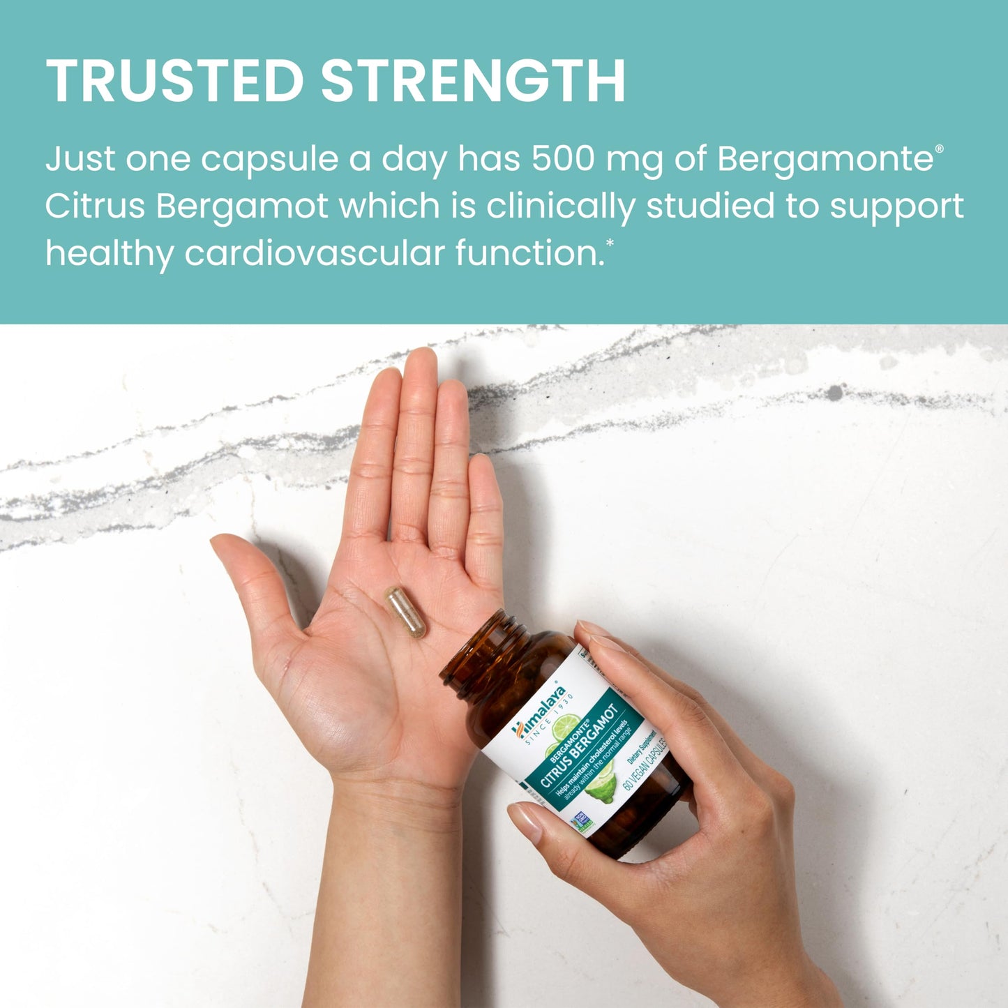 Himalaya Citrus Bergamot, Herbal Supplement for Daily Wellness, Vegan, Gluten Free, 500 mg Bergamonte® Extract, 60 Capsules Himalaya