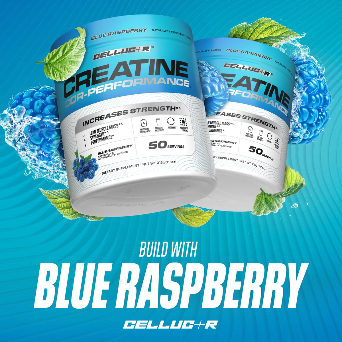Cellucor Creatine Powder, Blue Raspberry Flavor - Increases Strength, Lean Muscle Mass & Endurance, Micronized Creatine for Fast Absorption Cellucor
