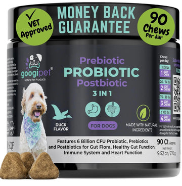Googipet Probiotics for Dogs Digestive Health - Prebiotics and Probiotics Chews for Dog Yeast Infection Treatment + Digestive Enzymes - Dog Probiotics for Itchy Skin & Ears w/Papaya, Pumpkin, & Fiber GOOGIPET NATURAL PET PRODUCTS buy australia supplements