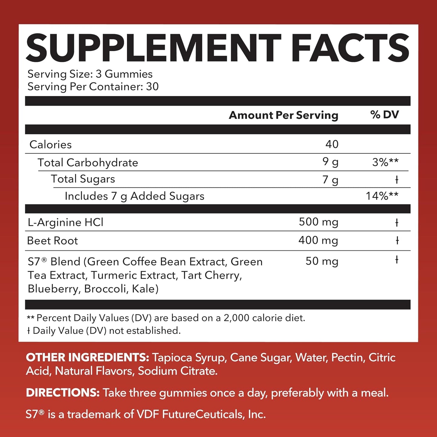 Nitric Oxide Beet Root Gummies with L-Arginine, NO Gummies, 90 Count | Vegan, Non-GMO Nitric Oxide Supplement for Energy, Endurance, and Recovery, Green Apple and Cinnamon Flavor, 30 Servings Gsupps Australia