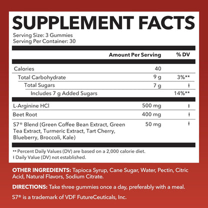 Nitric Oxide Beet Root Gummies with L-Arginine, NO Gummies, 90 Count | Vegan, Non-GMO Nitric Oxide Supplement for Energy, Endurance, and Recovery, Green Apple and Cinnamon Flavor, 30 Servings Gsupps Australia
