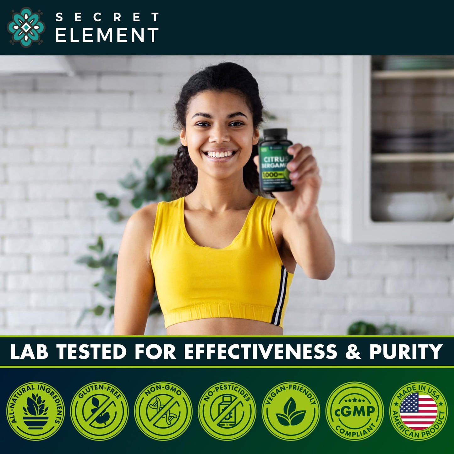(2 PACK) Citrus Bergamot Extract 1000mg - Citrus Bergamot Supplement for Circulatory Health, Immunity, and Graceful Aging - 2x the potency of Citrus Bergamot 500mg Secret Element