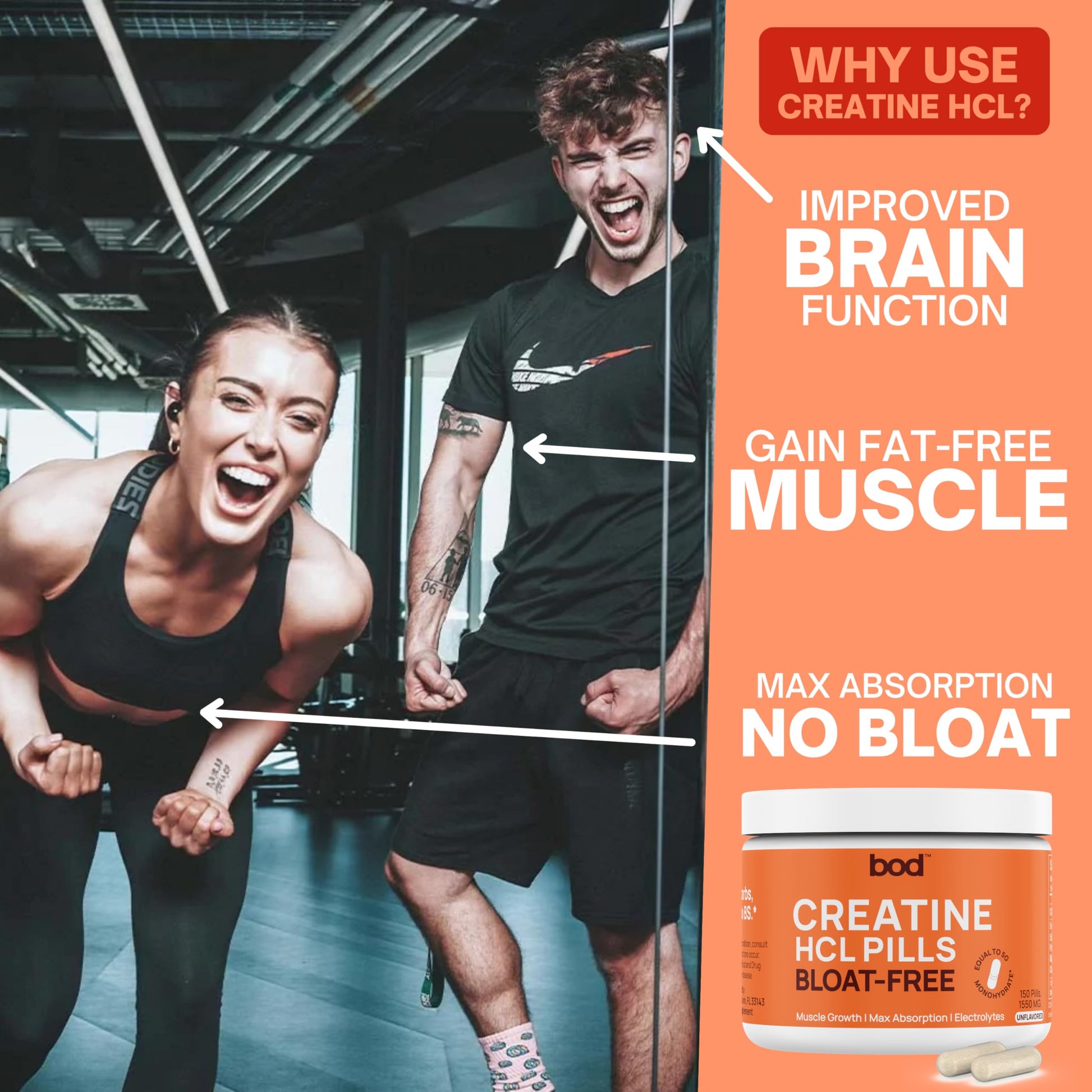 Bod Creatine HCL Capsules – 150 Pills | Creatine Hydrochloride Supplement for Men & Women | Easy-to-Swallow Alternative to Monohydrate Powder, Unflavored & Keto-Friendly Bod buy australia supplements