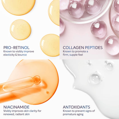 Dove Cream Serum Pro-Retinol + Firming for Elasticity and Firmness, with Collagen Peptides, Niacinamide and Antioxidants Lotion, 8 oz Dove