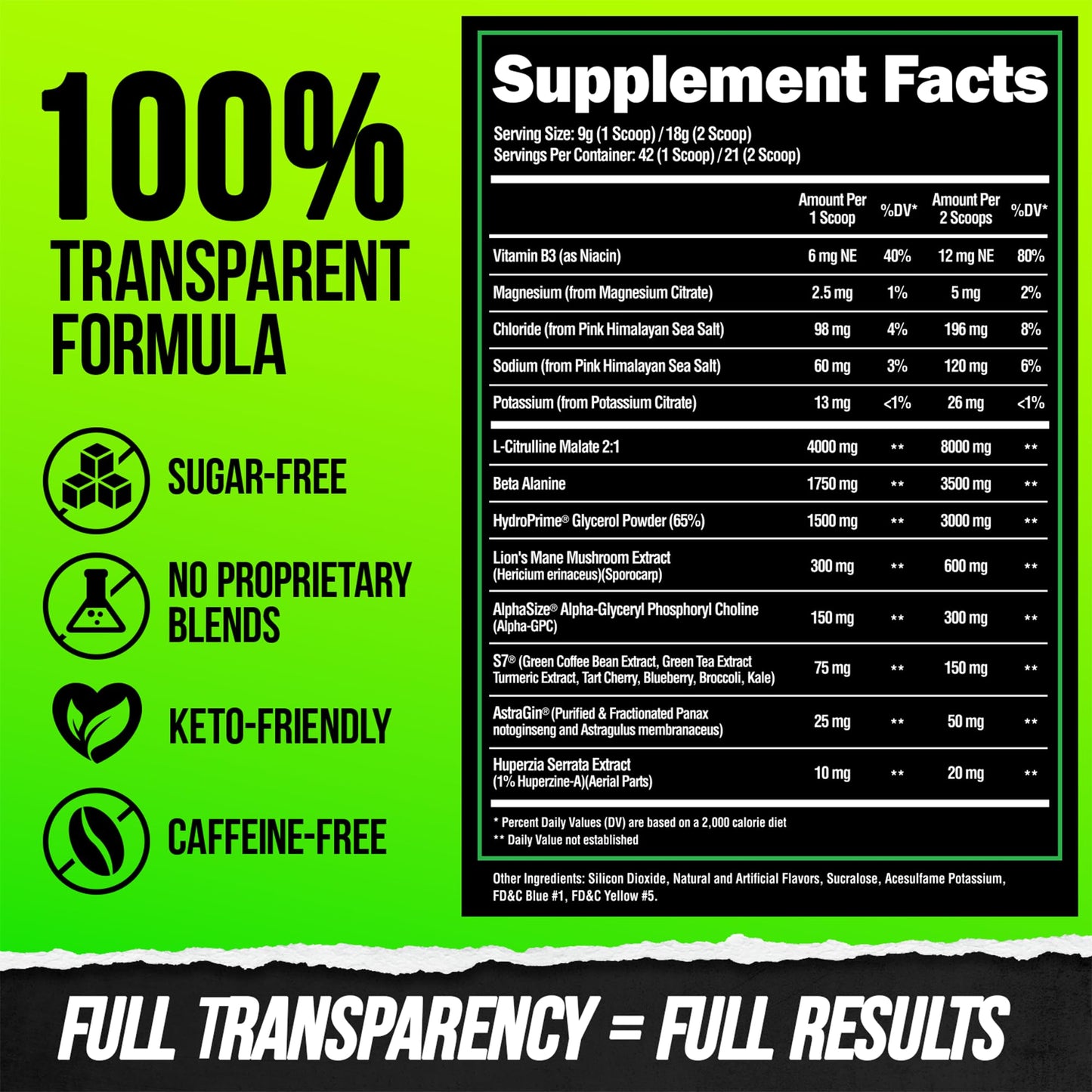 ALPHA LION Superhuman Pump Pre Workout Powder, Nootropic Caffeine & Stim Free Preworkout Supplement, Nitric Oxide Booster, Muscle Gainer, Energy & Focus (42 Servings, Mango Veiniac Flavor)