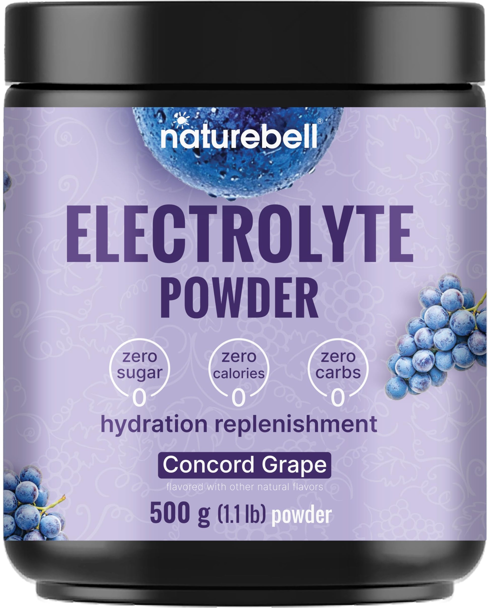 NatureBell Electrolytes Powder No Sugar, 500g (76 Servings) | Keto Fast Hydration Powder, Carnivore-Friendly Electrolyte – 1,000mg High Potassium, Minerals, NatureBell buy australia supplements