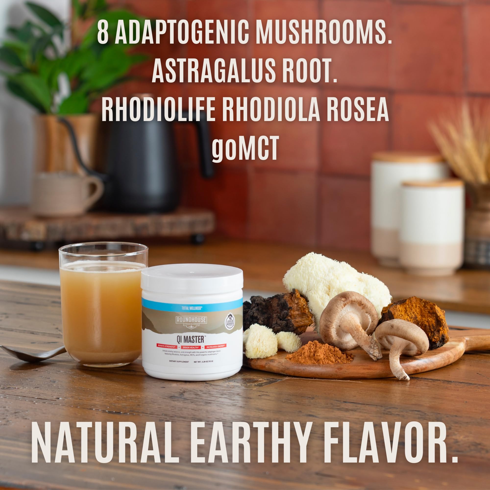ROUNDHOUSE PROVISION Qi Master Adaptogen Blend, Earthy Mushroom Flavor with Astragalus Root, Rhodiolife Extract, MCT, 8 Organic Mushrooms (30 Scoops) by Chuck Norris ROUNDHOUSE PROVISION buy australia supplements