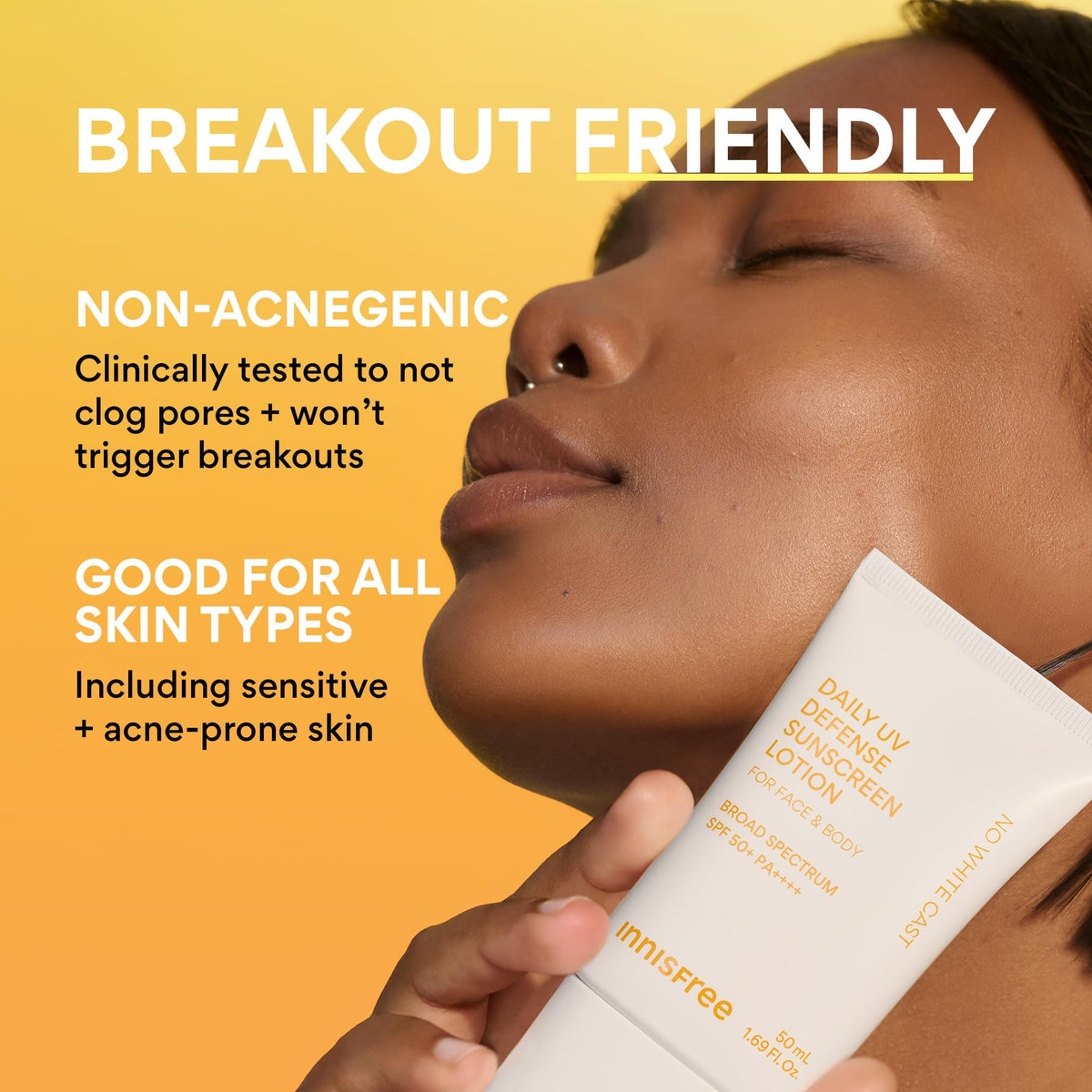 innisfree Daily UV Defense Sunscreen SPF 50+ PA++++, Korean Face & Body Sunscreen, Invisible Finish, Broad Spectrum, No White Cast, Lightweight, Hydrating, Available in Gift Sets & Jumbo innisfree