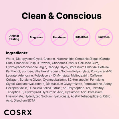 COSRX Pink Peptides Collagen Lifting Glow Hydrogel Face Masks 3 EA COSRX
