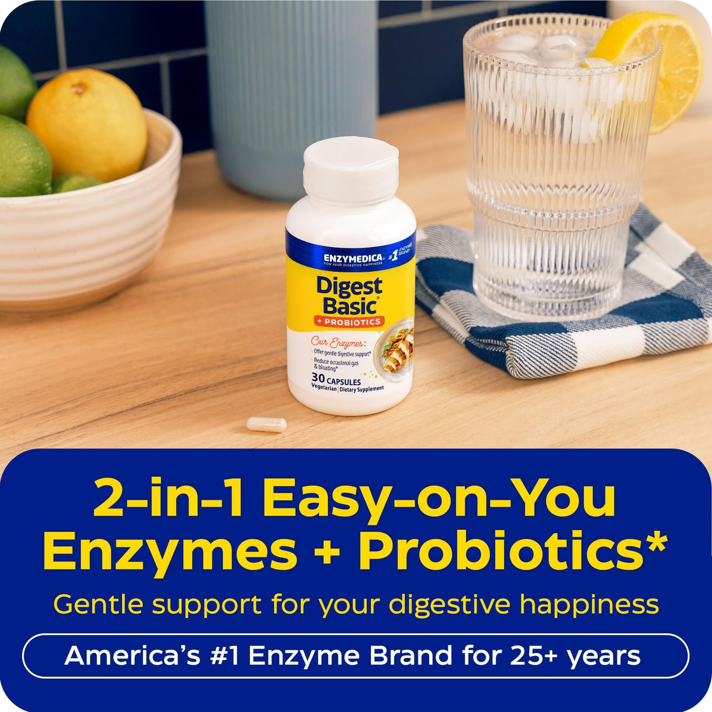 Enzymedica Digest Basic + Probiotics - 90 Caps Gsupps Australia