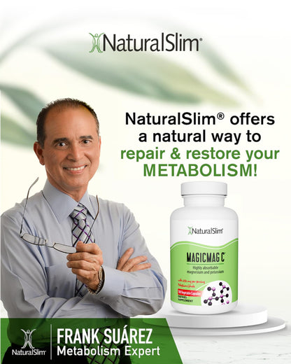 MagicMag C by NaturalSlim, Magnesium Citrate Capsules for Muscle Relaxation, Sleep Quality, Nerve Function & Electrolyte Support, Daily Magnesium Supplement NaturalSlim