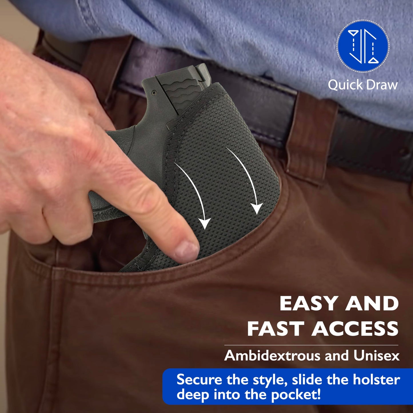 DeSantis Nemesis - Gun Pocket Holsters for Concealed Carry, Concealed Pocket Holster for Pistols, Revolvers, Soft, Designed for Comfort & Discreet Carry, Ambidextrous Gsupps Australia