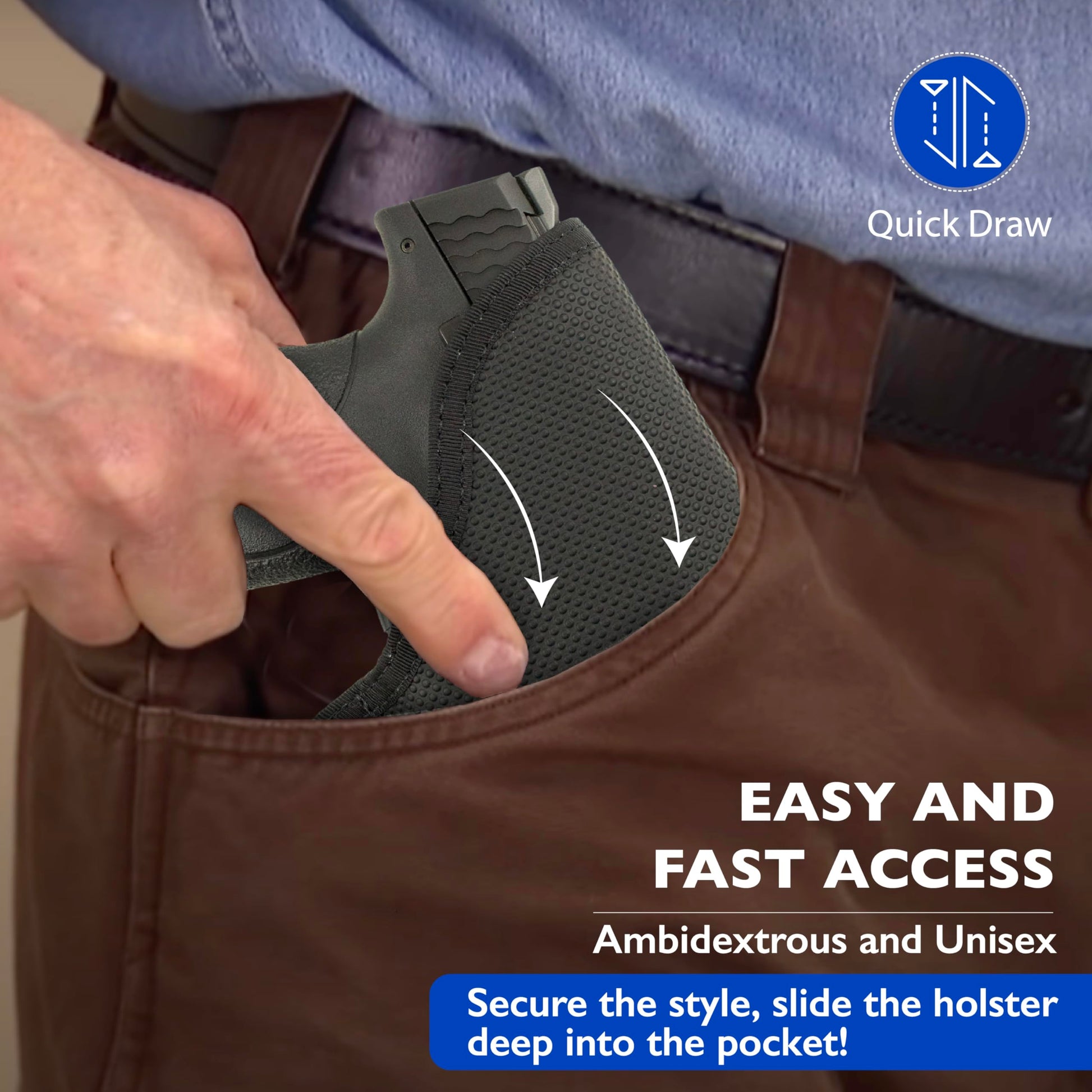 DeSantis Nemesis - Gun Pocket Holsters for Concealed Carry, Concealed Pocket Holster for Pistols, Revolvers, Soft, Designed for Comfort & Discreet Carry, Ambidextrous Gsupps Australia