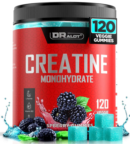 Dralot 99.99% Creatine Monohydrate Gummies More 15% Strength, 5X Energy & Muscle Support Pre-Workout Complex Creatine for Women & Men with 5000mg Creatine Dralot Nutrition