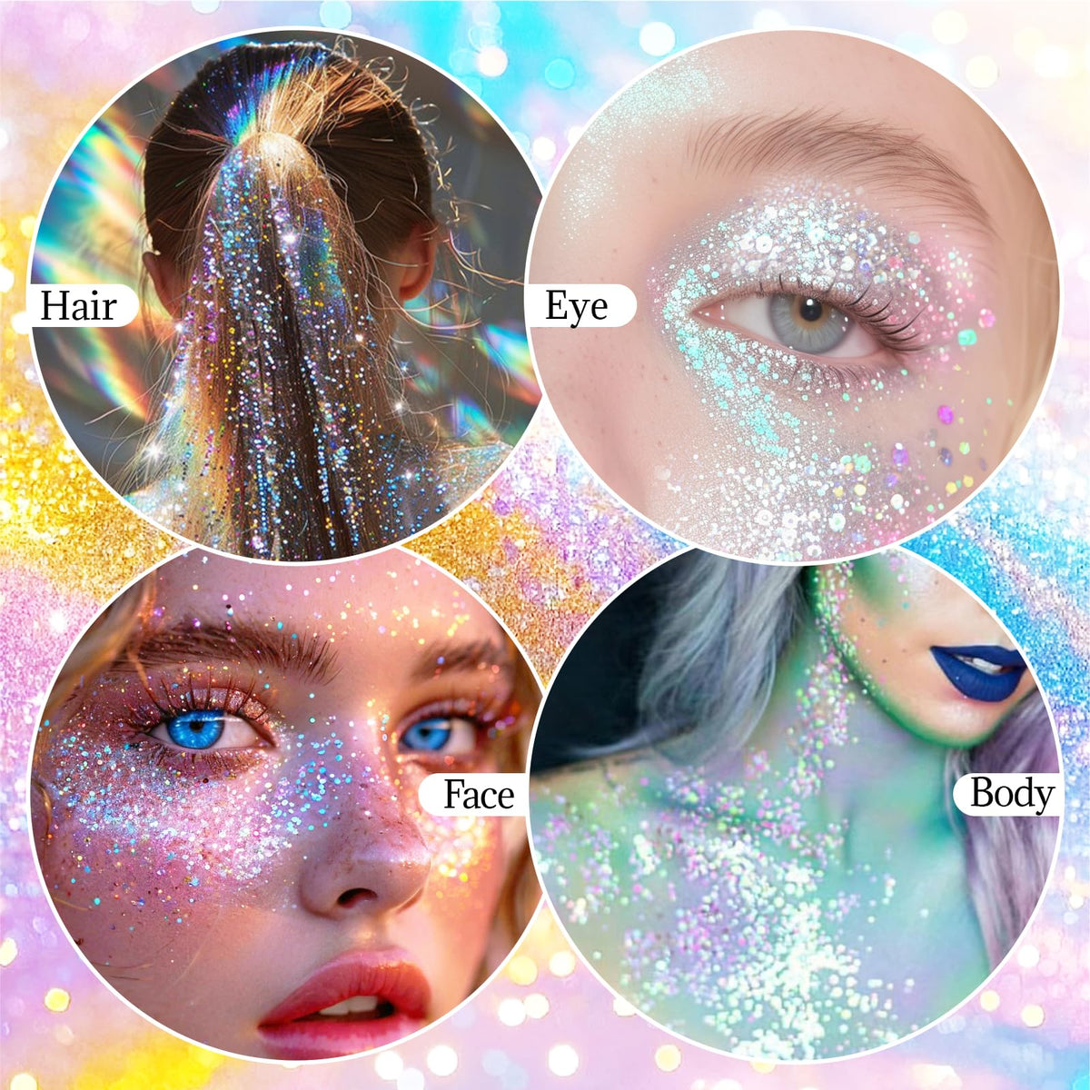 DAGEDA Dazzle White Body Glitter Stick, Hair Sparkly Face Glitter Makeup DAGEDA