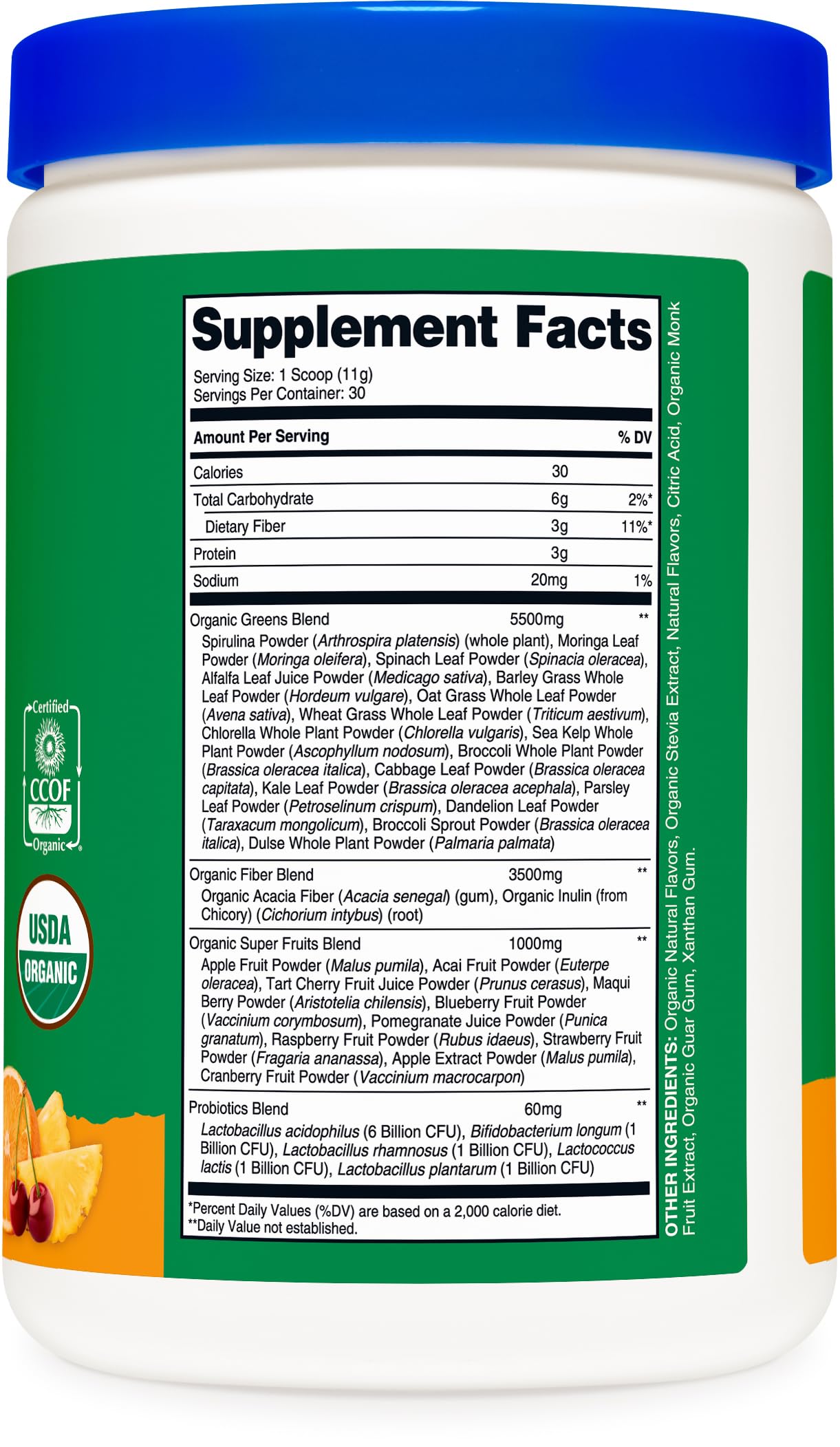 Nutricost Organic Super Greens Powder (30 Servings) Orange Sunrise Flavor - Superfood Supplement Drink Mix Nutricost buy australia supplements