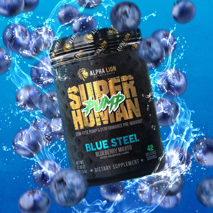 ALPHA LION Superhuman Pump Pre Workout Powder, Nootropic Caffeine & Stim Free Preworkout Supplement, Nitric Oxide Booster, Muscle Gainer, Energy & Focus (42 Servings, Mango Veiniac Flavor)