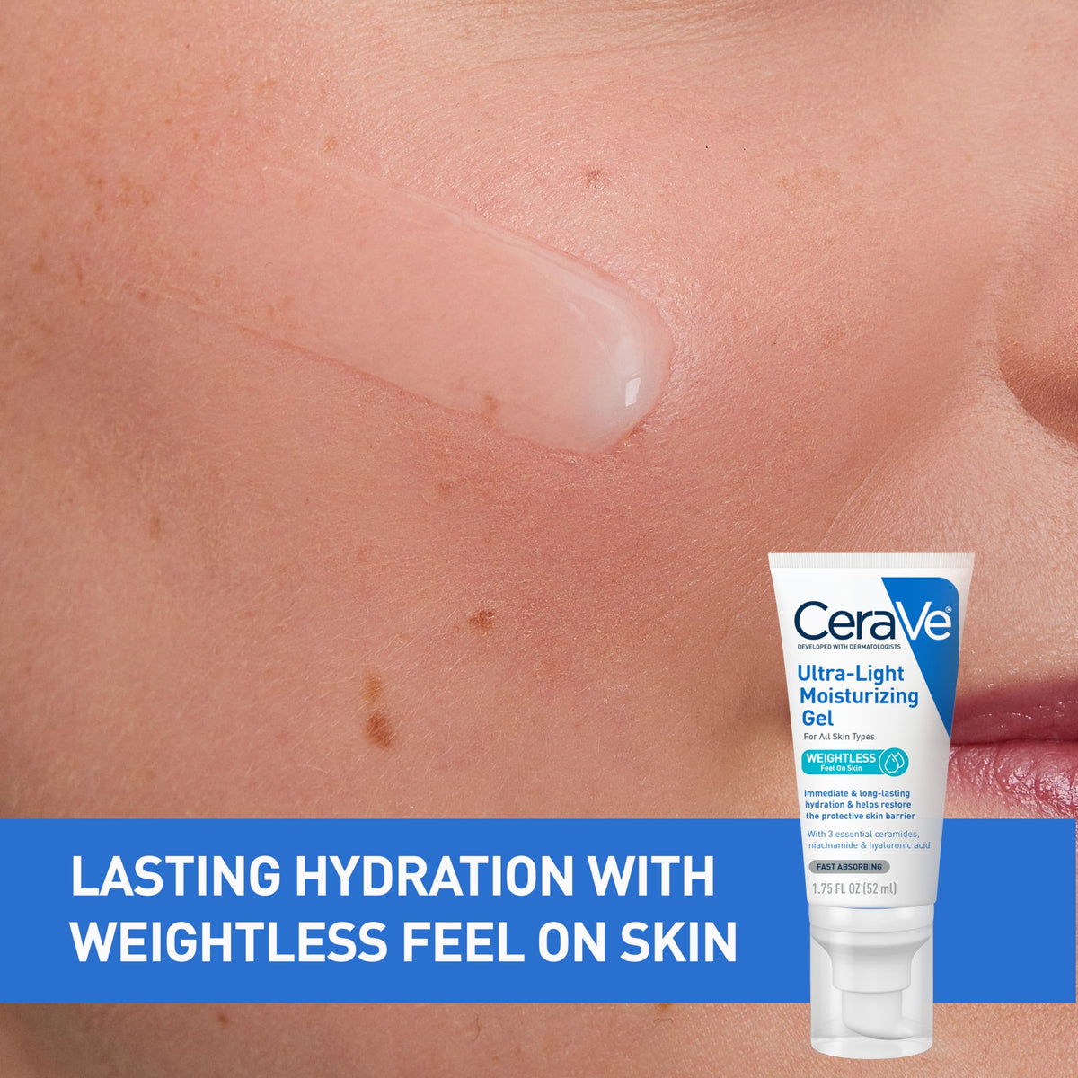 CeraVe Ultra-Light Moisturizing Gel, Niacinamide Face Moisturizer, 1.75oz CeraVe