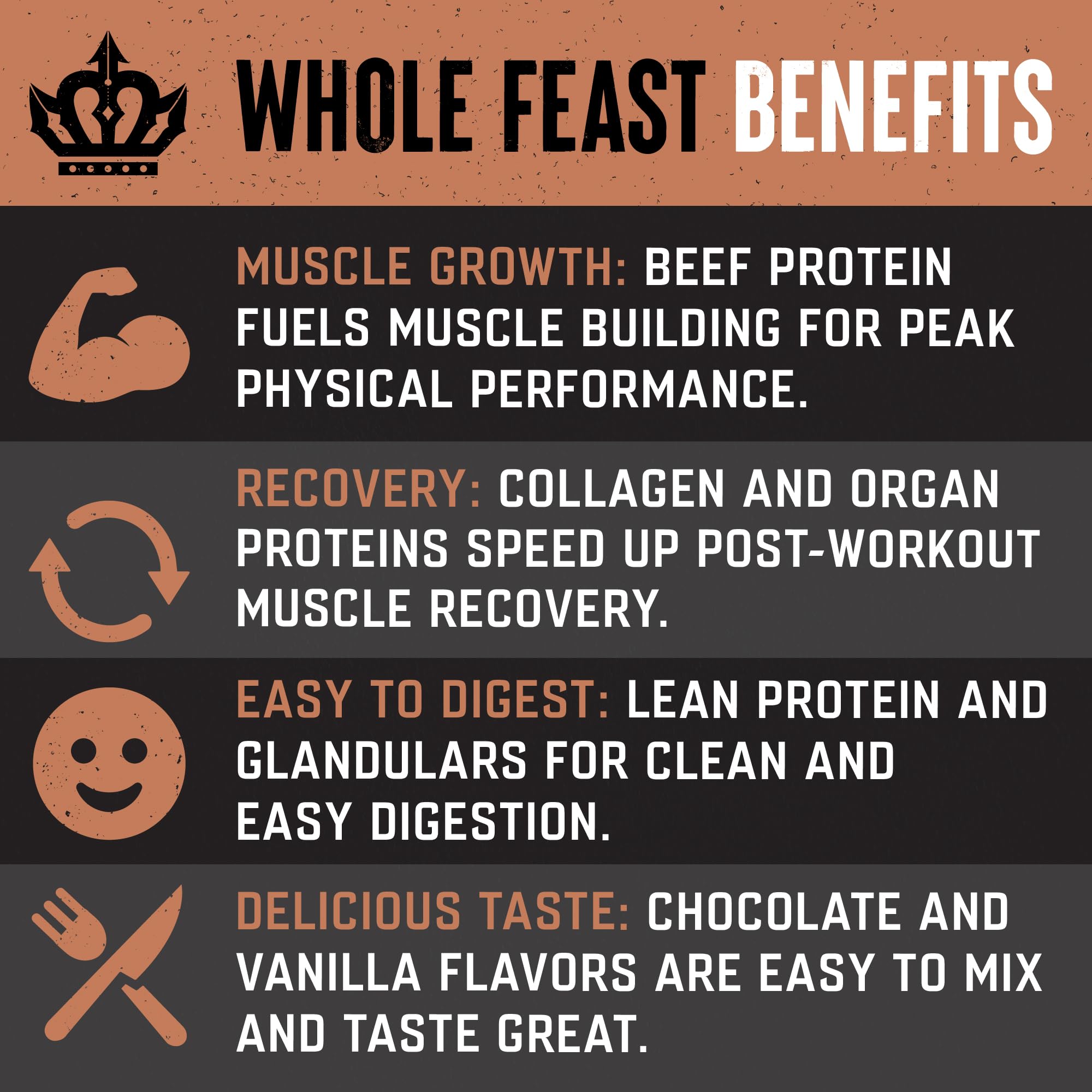 The Fittest Whole Feast Beef Protein Powder - Milk Chocolate - Grass Fed Nose to Tail Carnivore Blend Including Liver, Colostrum and Whole Bone - BCAAs - 14g Collagen, 21g Total Protein The Fittest Ever buy australia supplements