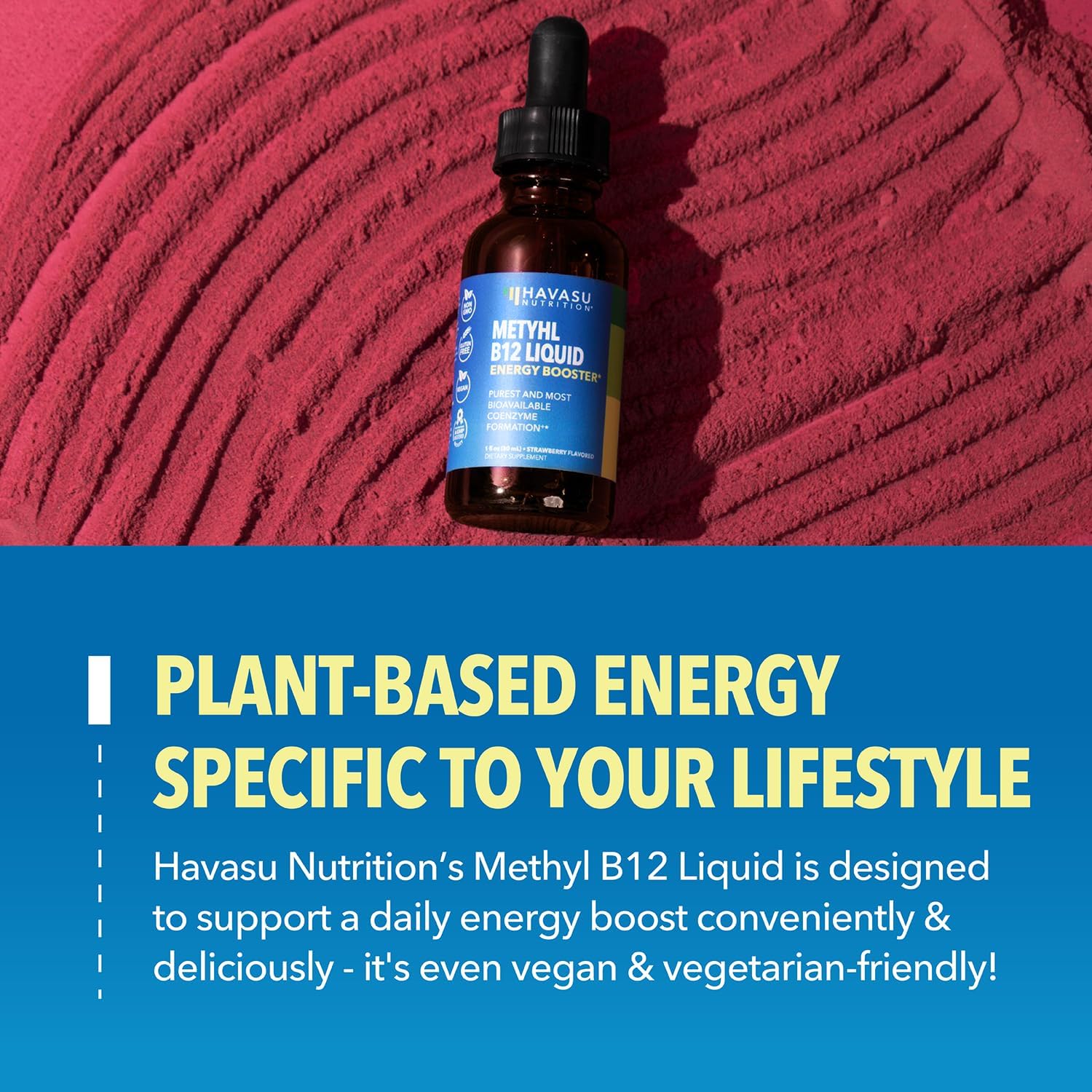 Organic Vitamin B12 Liquid Drops, Strawberry, Enhanced Energy, 1 Fl Oz | USDA Organic Vitamin B12 Liquid Drops, Highly Bioavailable Methylcobalamin for Nervous System Support, 30 Servings, Non-GMO Gsupps Australia