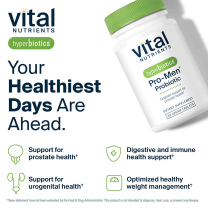 Hyperbiotics Vital Nutrients Pro Men Probiotics | Advanced Probiotics for Men | Clinically Studied for Prostate Health, Digestive Balance and Gut Health* Hyperbiotics