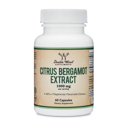 Citrus Bergamot Supplement, 1000mg, 60 Capsules - Supports Healthy Cholesterol & Triglyceride Levels - 1,000mg Servings Double Wood Supplements