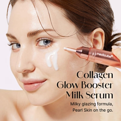 Medicube Collagen Glow Booster Milk Serum - Twist & Click - Radiance & Hydration with Niacinamide, Milk Protein Extract, Hydrolyzed Collagen medicube
