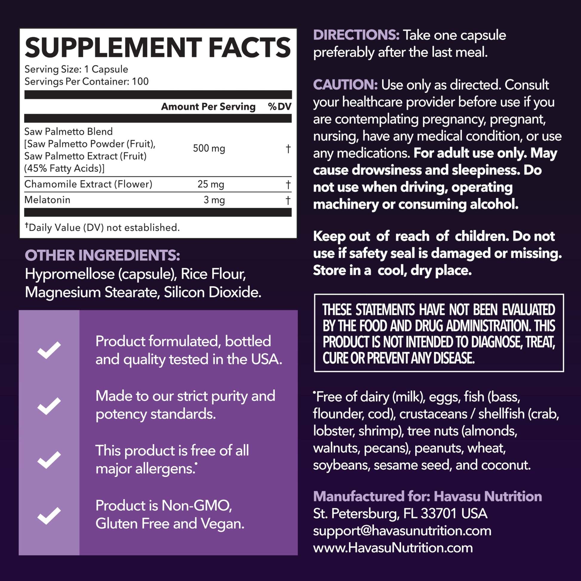 Saw Palmetto PM for Men w/ Melatonin, Nighttime Bladder Support, 200 Count | Vegan, Non-GMO Saw Palmetto Extract & Melatonin to Reduce Urinary Frequency, Prostate Health Supplement, 200 Servings Gsupps Australia