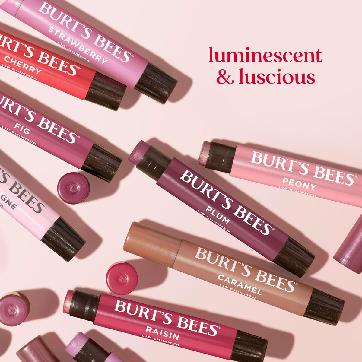 Burt's Bees Lip Shimmer Nude Collection, Tinted Lip Balm, 0.09 oz., 3 Tubes Burt's Bees