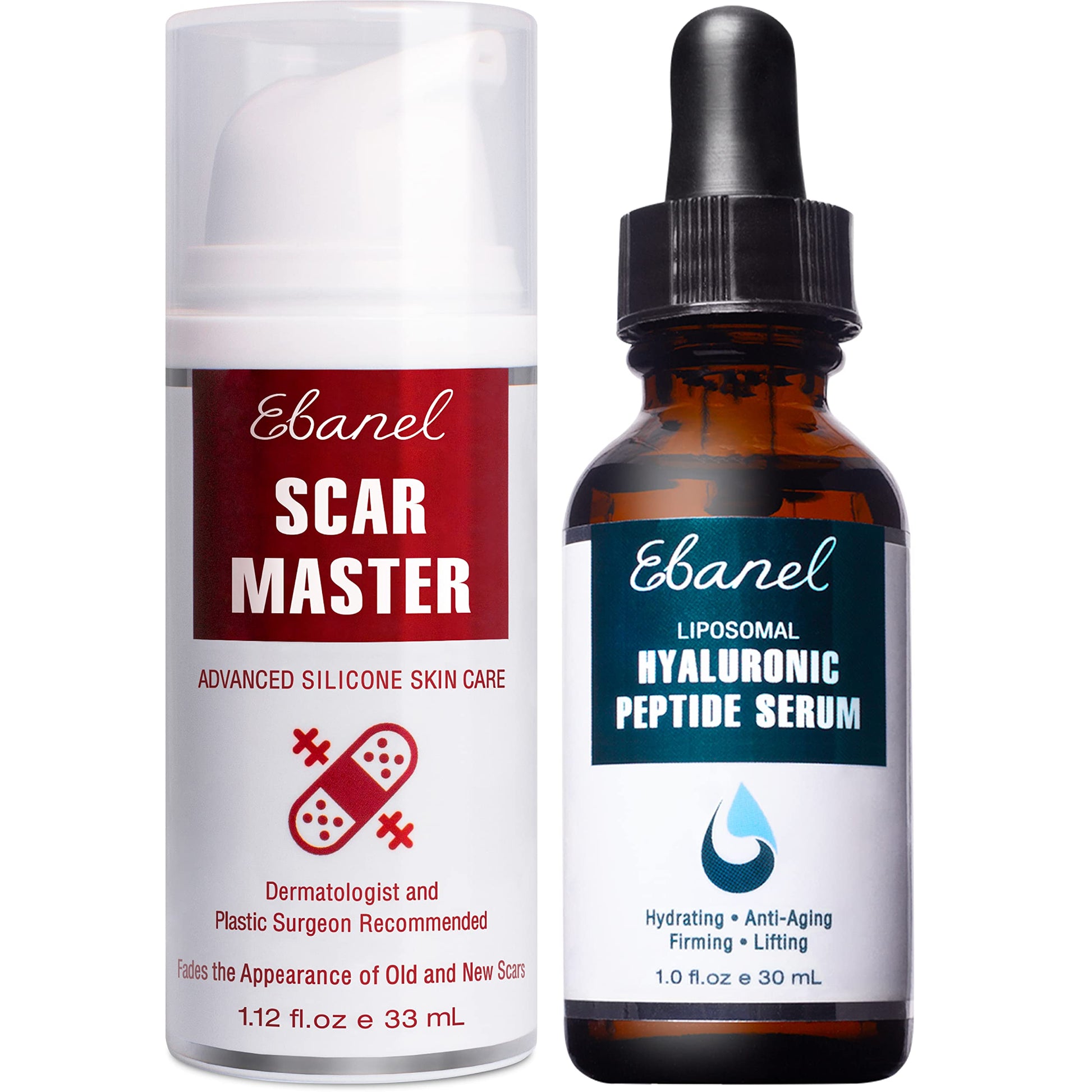 Ebanel Bundle of Advanced Silicone Scar Gel 1 Oz, and Hyaluronic Acid Serum Ebanel buy australia supplements