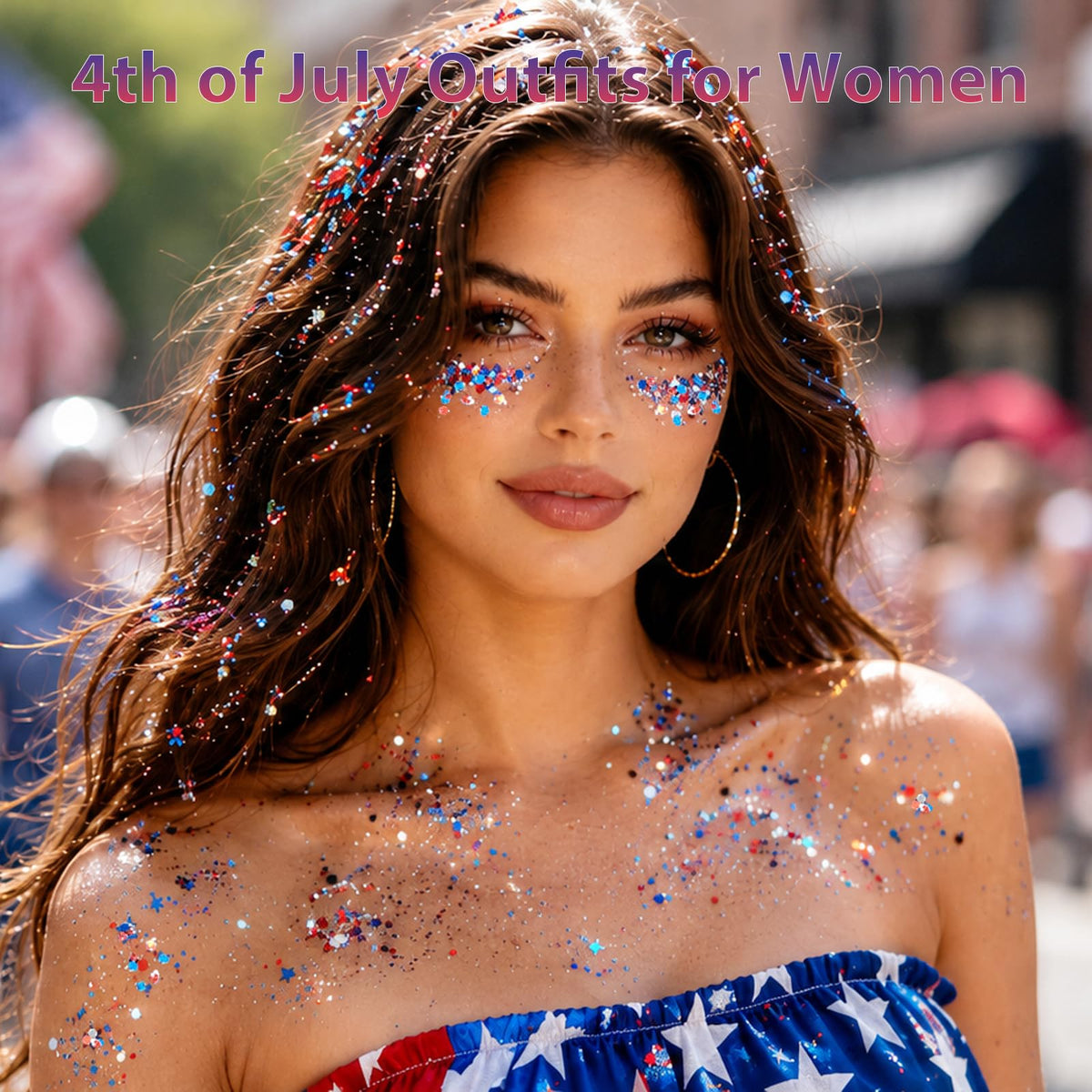 Mysense Patriotic Red White and Blue Body Glitter Stick,4th of July Accessories,Sparkling Face Hair Glitter for 4th of July Outfits Women Kids,American Flag Makeup for Independence Day 250 Anniversary Mysense