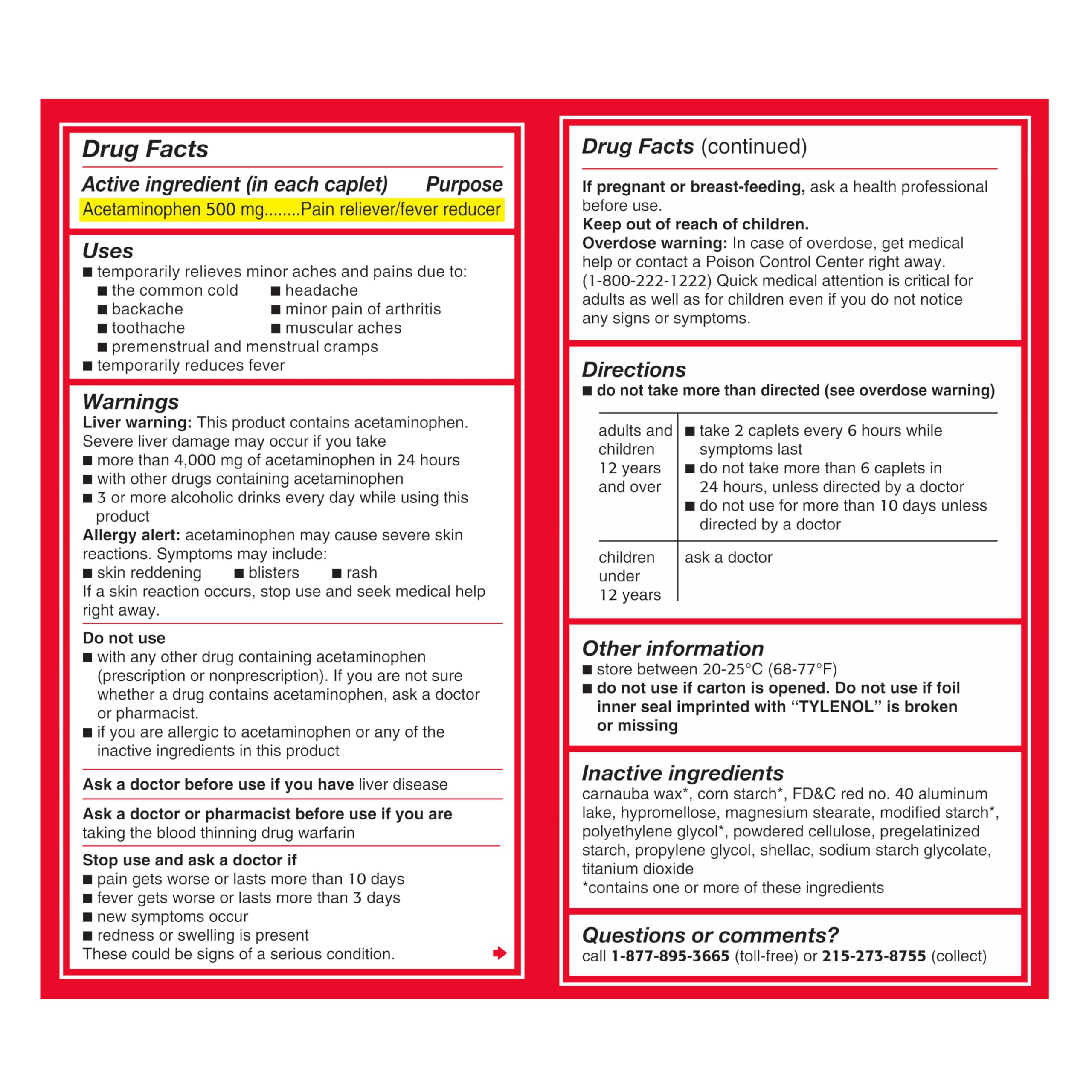 Tylenol Extra Strength Pain Relief Pills, Fast, Strong Pain Relief, Acetaminophen 500 mg Caplets, Pain Reliever & Fever Reducer Medicine for Headache, Backache, Toothache & Minor Arthritis, 100 Count Tylenol buy australia supplements
