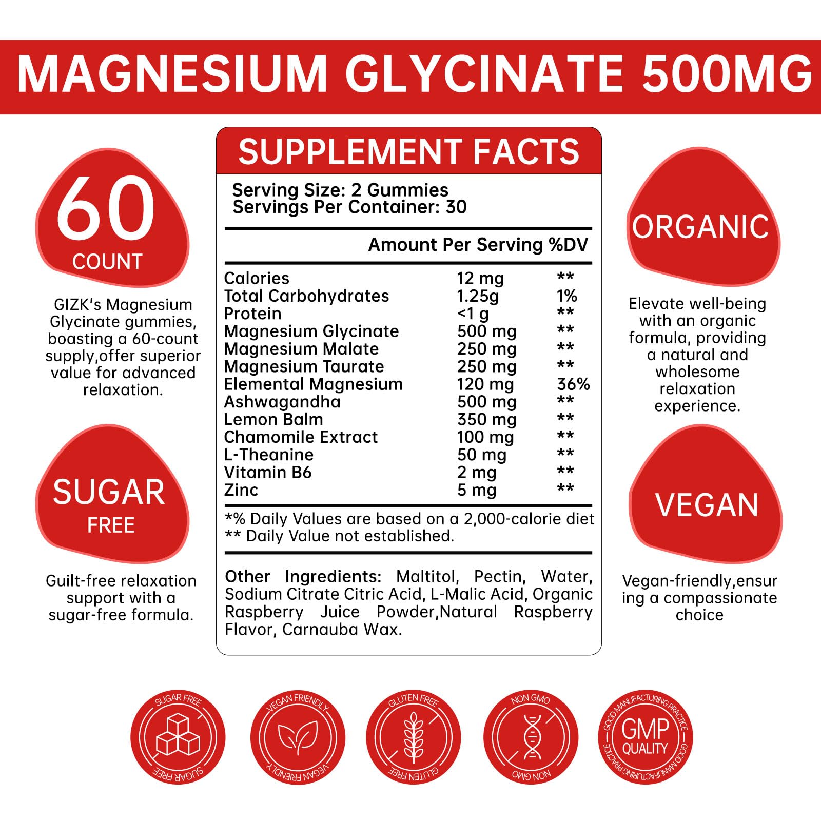 Magnesium Glycinate Gummies 500mg – Sugar Free Magnesium Gummies for Sleep, Stress, Muscle & Nerve Support – for Adults & Kids 4+, Vegan, No Melatonin (Raspberry Flavor, 60 Count) SAYIDON buy australia supplements
