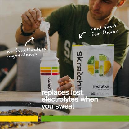 Skratch Labs Hydration Sports Drink Mix – Real‑Fruit Electrolyte Powder for Fast Hydration & Endurance | Lemon & Lime | 20 Servings | Vegan, Non‑GMO, Clean Ingredients Skratch Labs