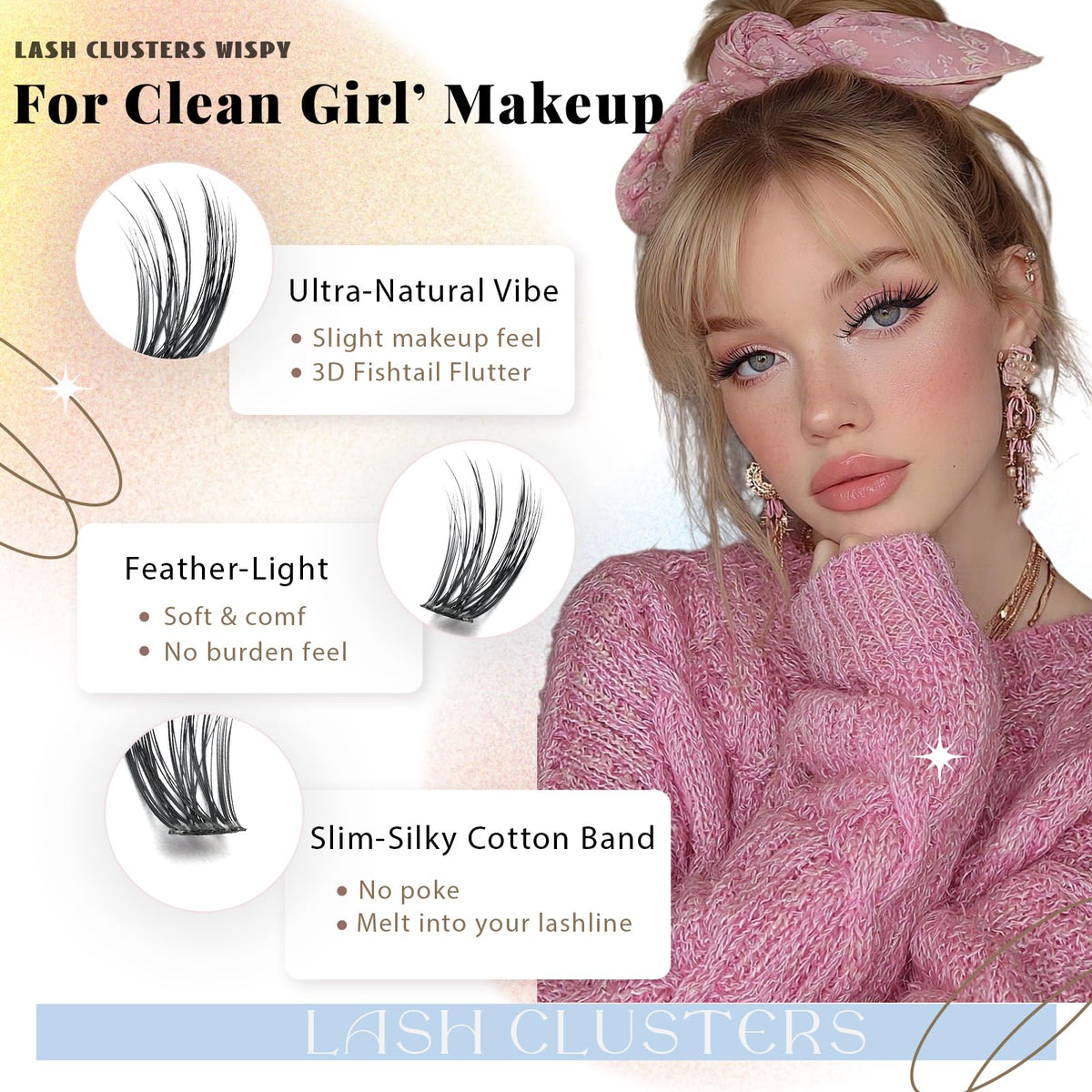 Wispy Lash Clusters Kit C Curl Natural Lashes Cluster Eyelash Extensions FebFeb