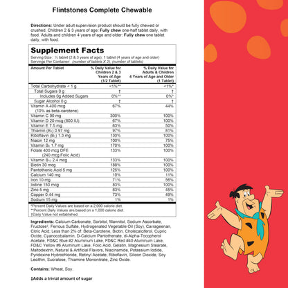 Flintstones Vitamins Chewable Kids Vitamins, Complete Multivitamin for Kids and Toddlers with Iron, Calcium, Vitamin C Flintstones Vitamins
