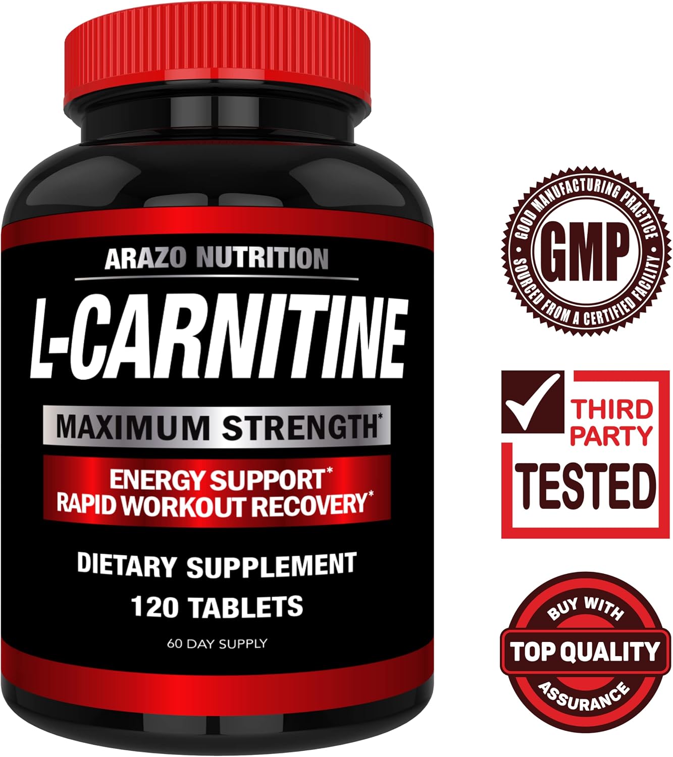Super Strength L-Carnitine 1000mg Servings Plus Calcium for Boosted Metabolism and Improved Muscle Gain - Arazo Nutrition Gsupps Australia