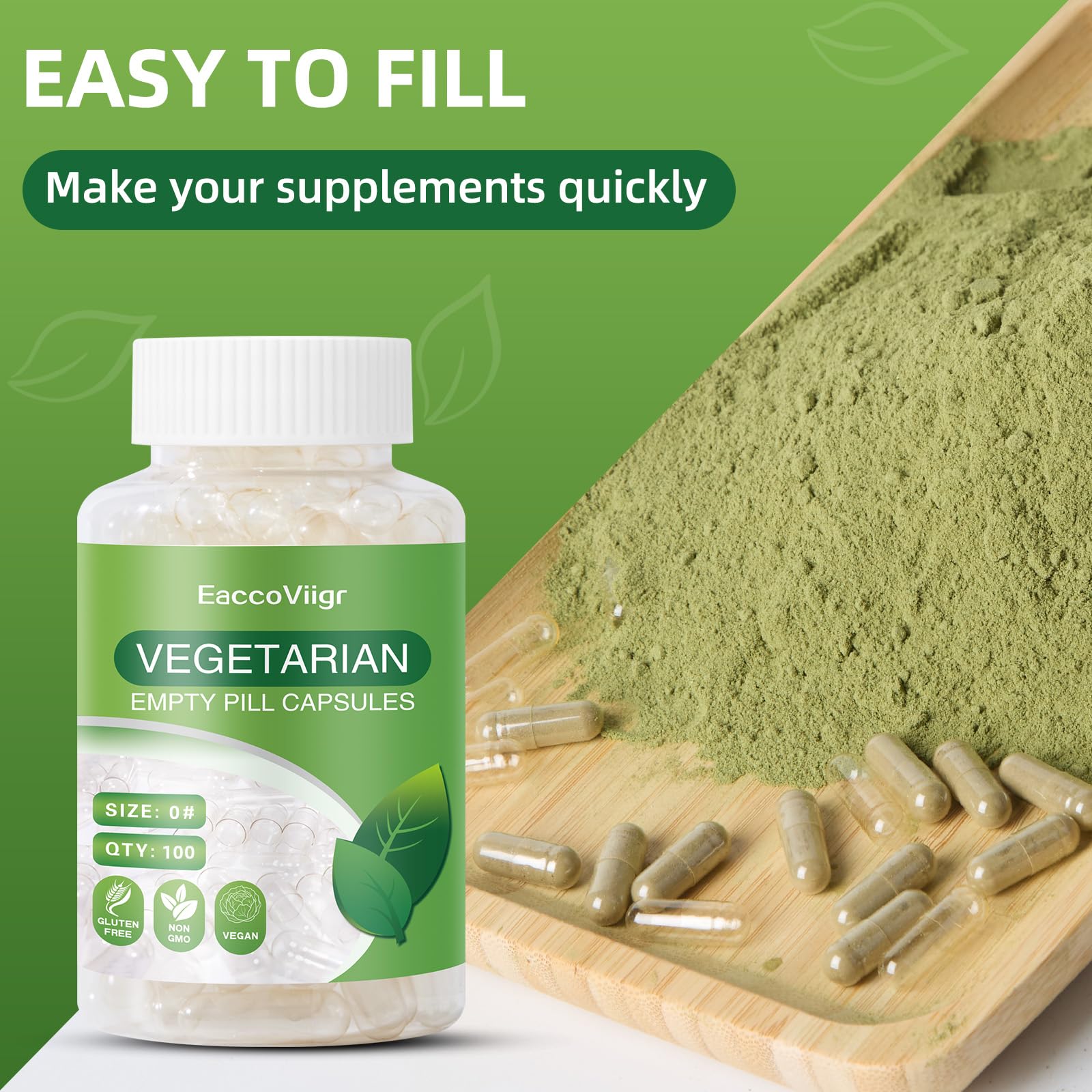 EaccoViigr Size 0 Empty Capsules - 500 Count Clear Empty Pill Capsules with Capsule Filling Kit, Fillable Vegan Vegetarian Capsule Empty for Vitamins, Easy for DIY Supplements EaccoViigr buy australia supplements
